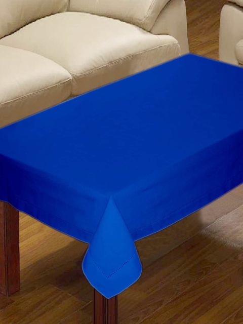 

Lushomes Blue Solid Cotton 4-Seater Cotton Table Cloth