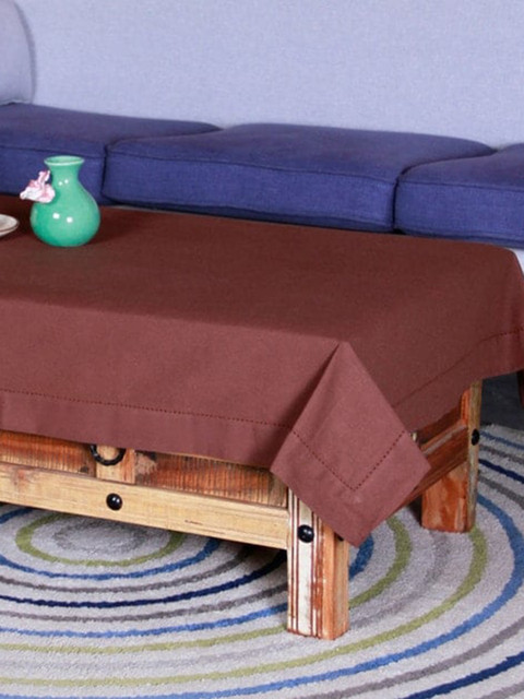 

Lushomes Brown Solid Cotton 4-Seater Table Cloth