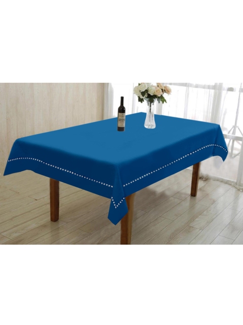 

Lushomes Blue Solid Cotton 4-Seater Cotton Table Cloth