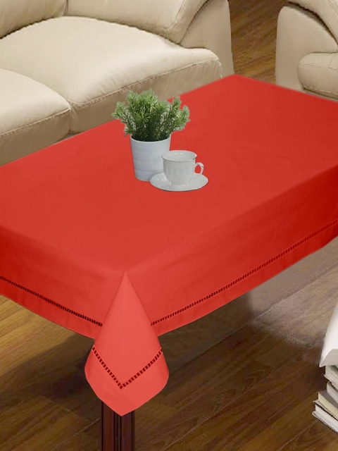 

Lushomes Red Solid 4 Seater Cotton Table Cloth