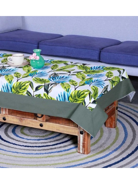 

Lushomes Green & Blue Printed Pure Cotton 4-Seater Table Cloth