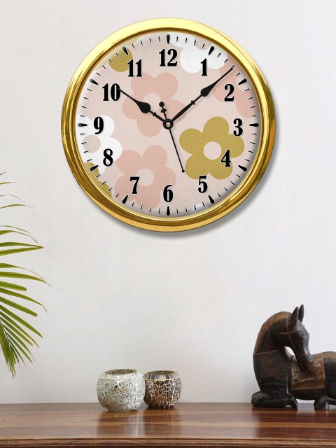 

999Store Yellow & Pink Printed Contemporary Wall Clock