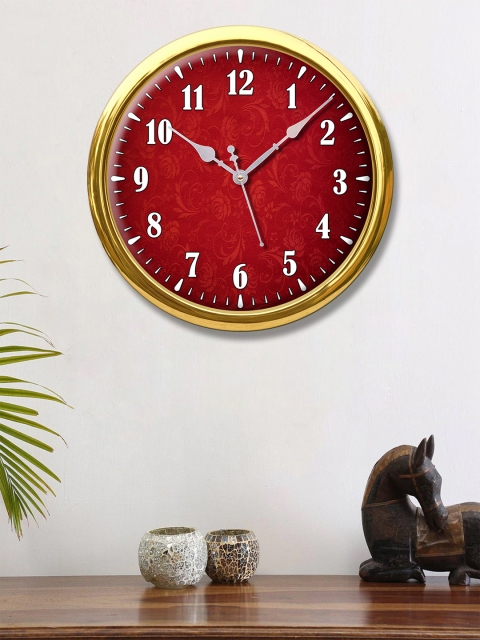 

999Store Red & White Printed Vintage Round Wall Clock