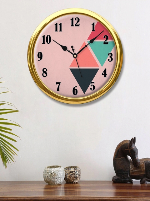 

999Store Pink & Sea Green Printed Contemporary Wall Clock
