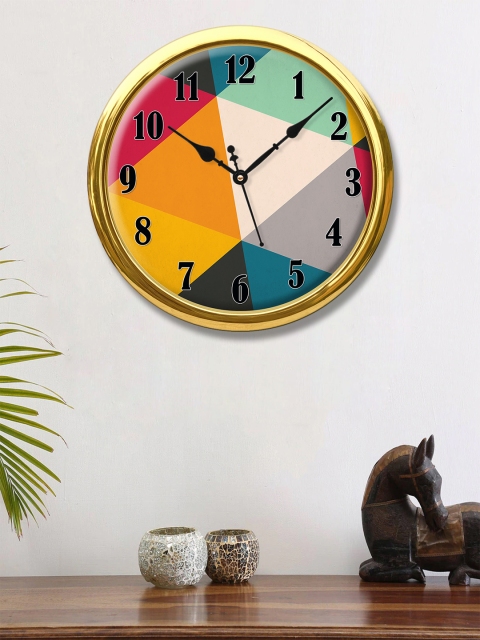 

999Store Orange & Blue Abstract Triangles Printed Contemporary Wall Clock 30 cm