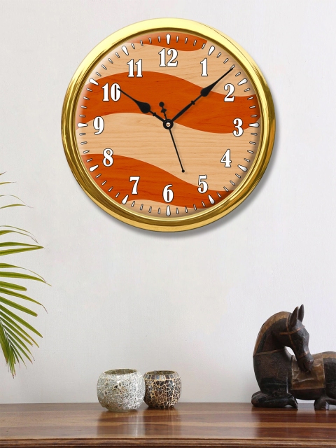 

999Store Brown & Yellow Printed Traditional Wall Clock