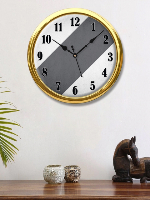 

999Store Grey & White Printed Contemporary Wall Clock