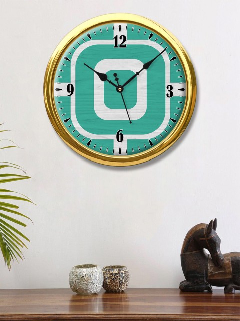 

999Store Green Modern Abstract Printed Round Printed Analogue Wall Clock
