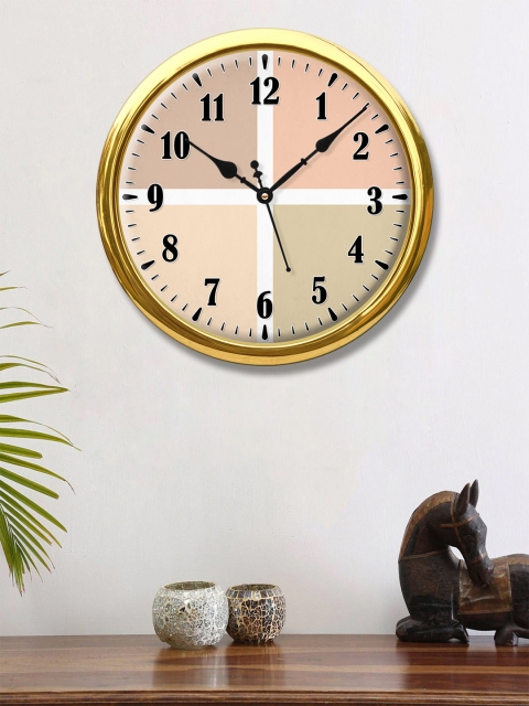 

999Store Pink & Beige Printed Contemporary Wall Clock