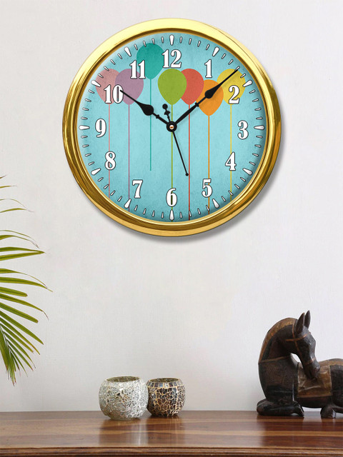 

999Store Blue & White Printed Contemporary Wall Clock