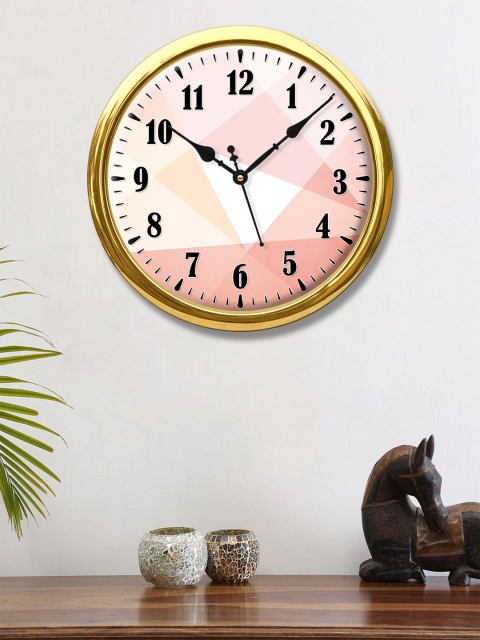 

999Store Pink Abstract Printed Round Analogue Wall Clock