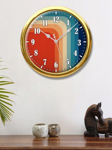 

999Store Red & Blue Printed Contemporary Wall Clock