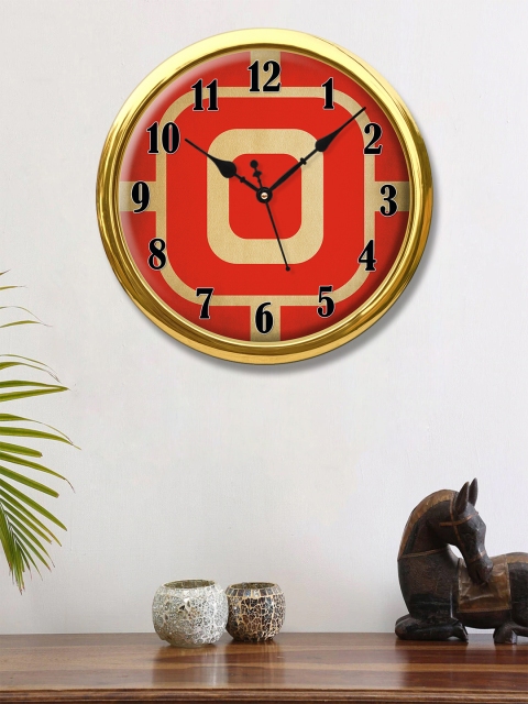 

999Store Red & Beige Printed Traditional Wall Clock