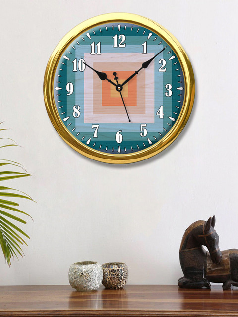 

999Store Blue & Orange Printed Contemporary Wall Clock