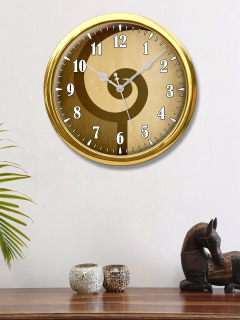 

999Store Brown & Beige Abstract Printed Contemporary Round Wall Clock