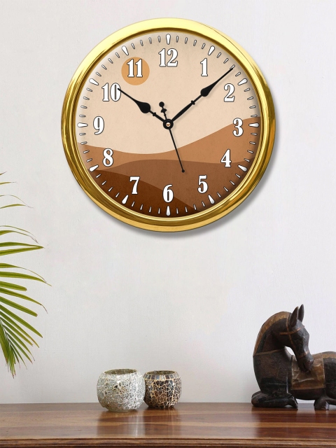 

999Store Brown & White Printed Contemporary Wall Clock