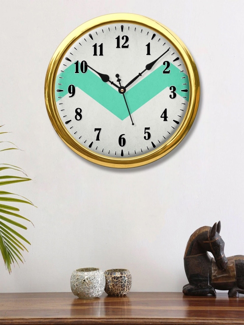 

999Store Grey & Green Printed Contemporary Wall Clock