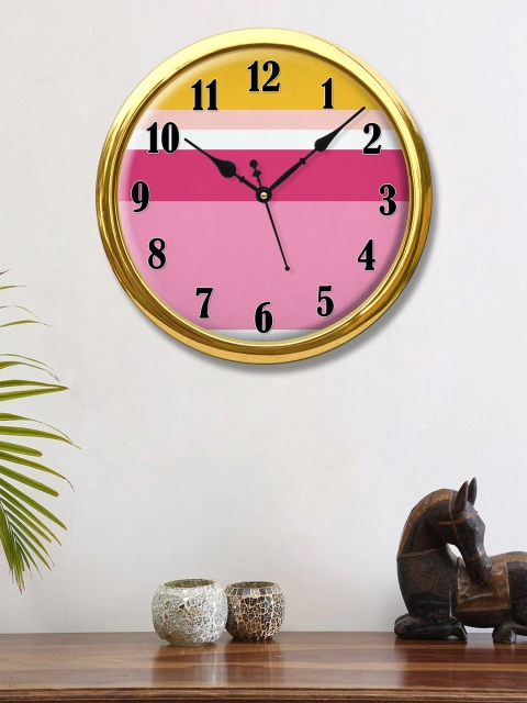 

999Store Pink & Yellow Geometric Printed Contemporary Wall Clock 30 cm