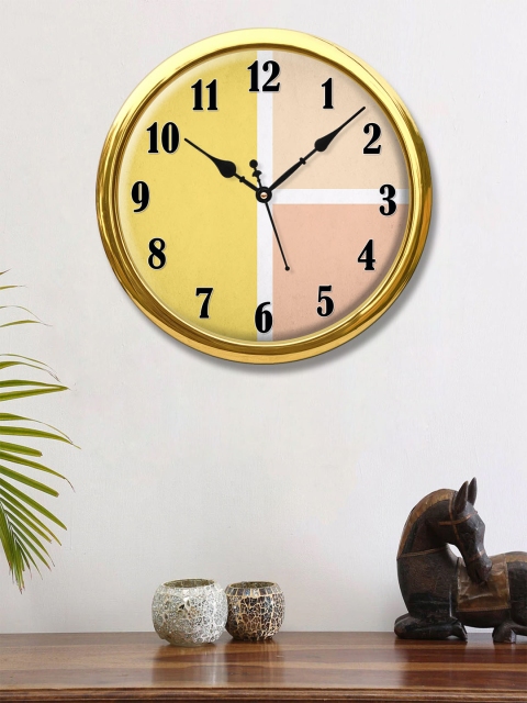 

999Store Yellow & Pink Printed Vintage Wall Clock