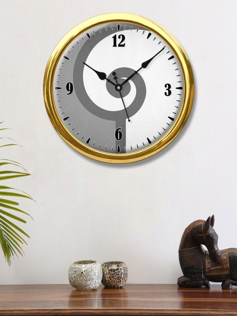 

999Store Grey & White Printed Contemporary Wall Clock