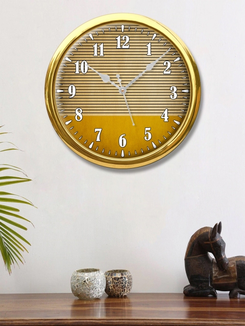 

999Store Brown & White Printed Contemporary Wall Clock