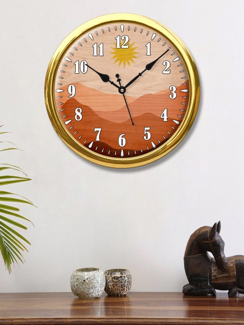 

999Store Brown & Beige Printed Contemporary Wall Clock