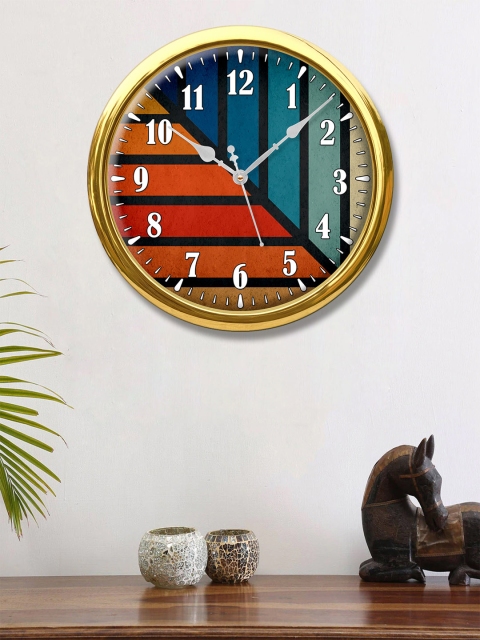 

999Store Multicoloured Printed Contemporary Round Wall Clock, Multi