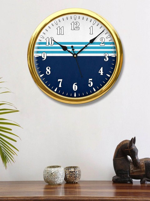 

999Store Blue & White Printed Contemporary Wall Clock 30 cm