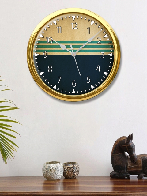 

999Store Black & Beige Printed Contemporary Wall Clock