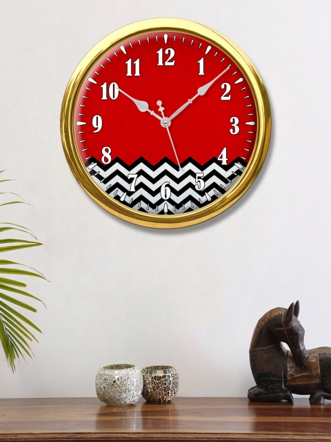 

999Store Red & Black Printed Contemporary Wall Clock