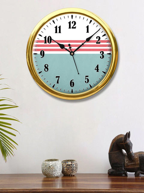 

999Store Blue & White Printed Contemporary Wall Clock