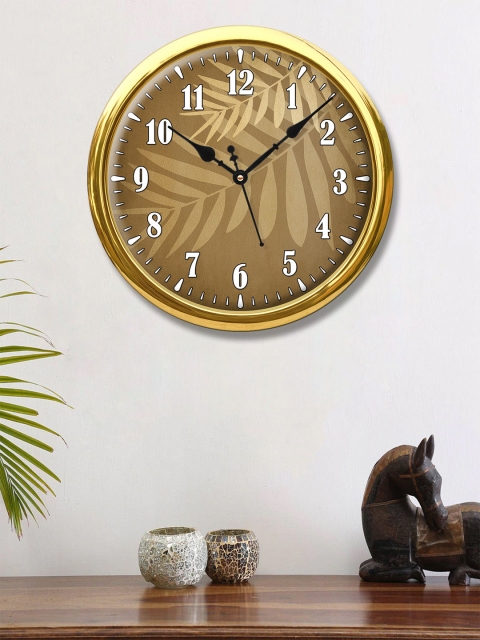 

999Store Brown & White Printed Contemporary Wall Clock