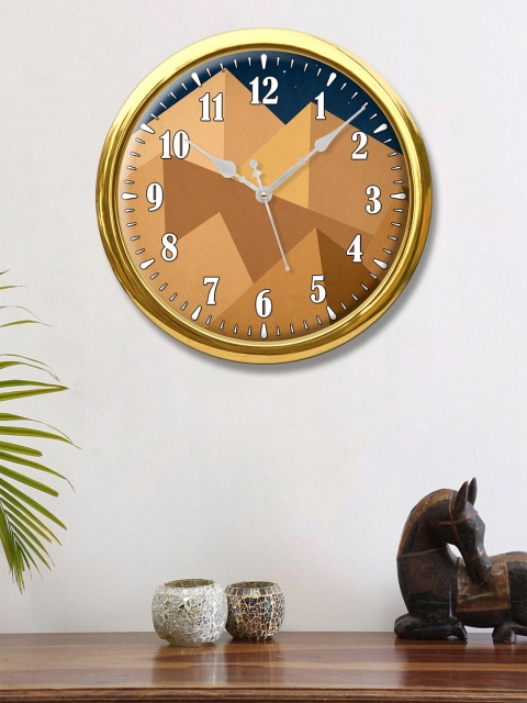 

999Store Brown & Navy Blue Printed Contemporary Wall Clock