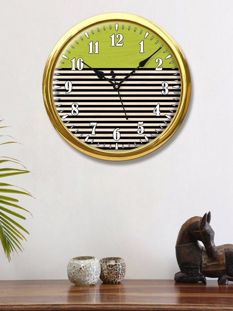 

999Store Green & White Printed Contemporary Wall Clock