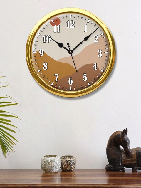

999Store Brown & White Printed Contemporary Wall Clock