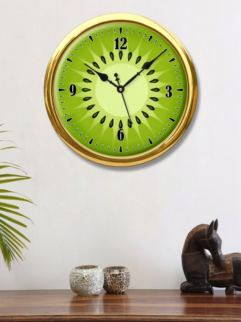 

999Store Green & Black Printed Contemporary Wall Clock