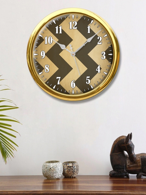 

999Store Brown & Beige Geometric Printed Contemporary Wall Clock 30 cm