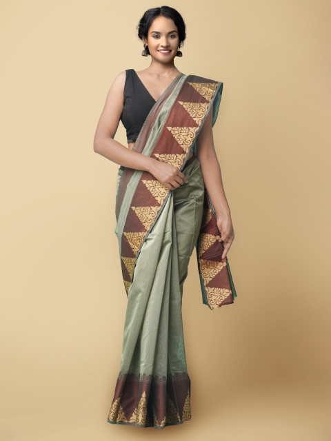 

Unnati Silks Women Green & Brown Bangalore Sico Saree