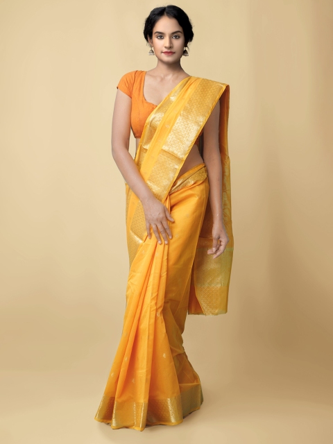 

Unnati Silks Women Yellow Bangalore Sico Saree