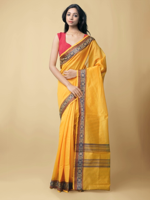 

Unnati Silks Women Yellow & Black Bangalore Sico Saree