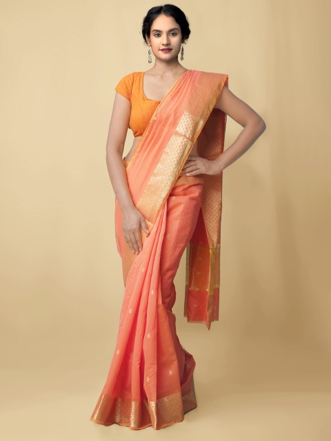 

Unnati Silks Women Orange & Pink Bangalore Sico Saree