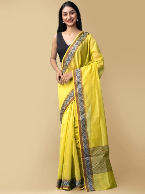 

Unnati Silks Women Green & Black Bangalore Sico Saree
