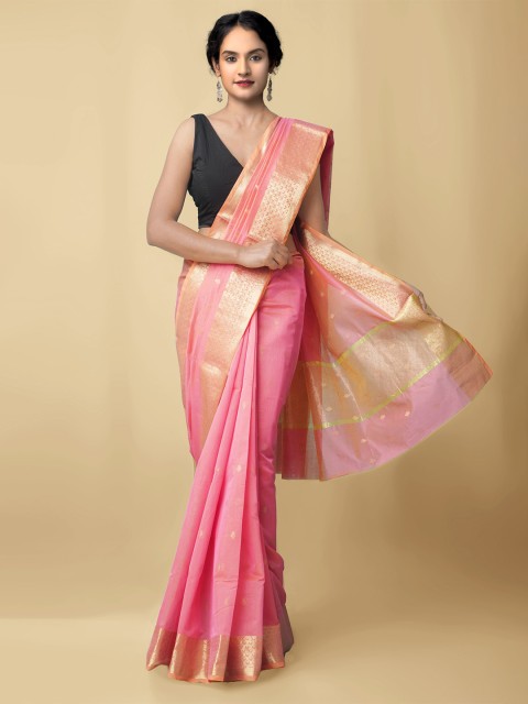 

Unnati Silks Women Pink Bangalore Sico Saree