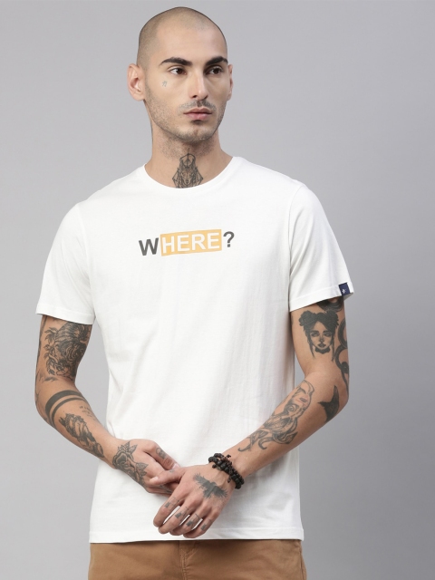 

Breakbounce Men White Printed T-shirt