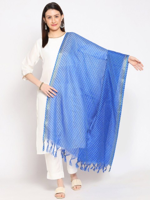 

Dupatta Bazaar Blue & White Printed Dupatta