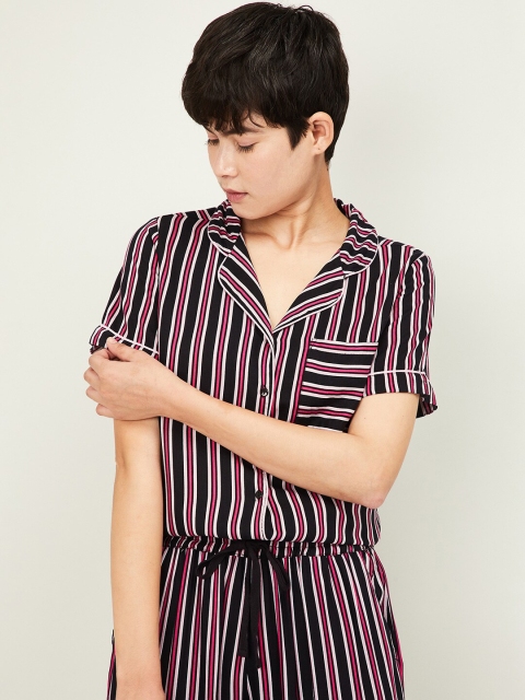 

Ginger by Lifestyle Navy Blue & White Striped Regular Top