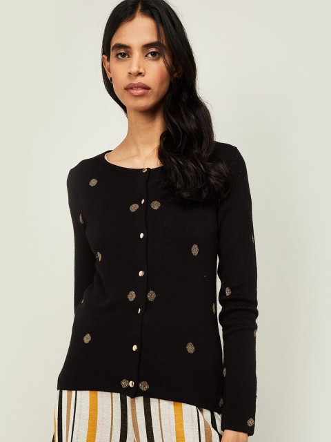

Bossini Black & Gold Printed Regular Top