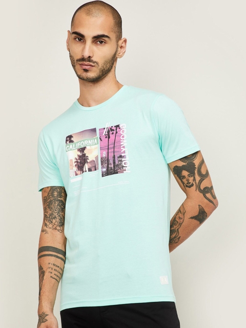 

Bossini Men Green Printed Slim Fit Cotton T-shirt