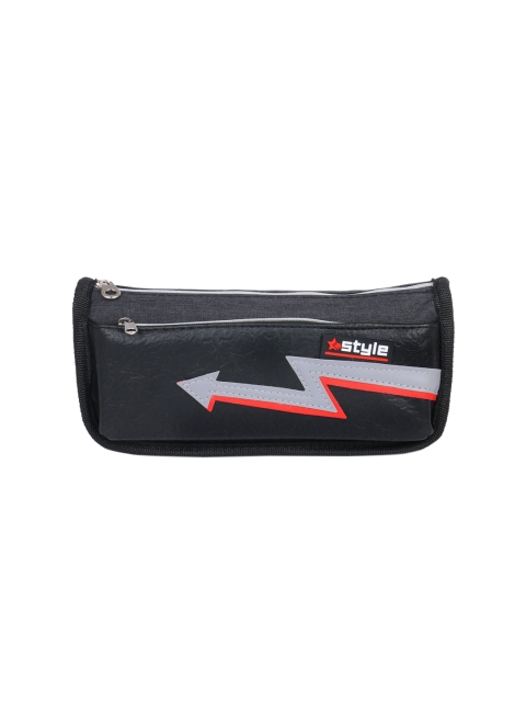 

Instabuyz Kids Black & Grey Printed Zipper Pencil Pouch