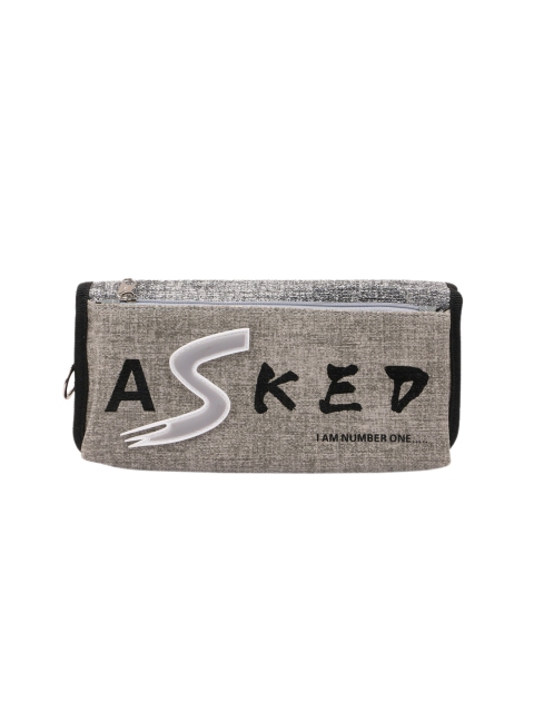

Instabuyz Kids Grey & Black Printed Pencil Pouch